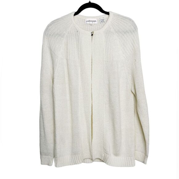 Easton Park Knit Open Front Cardigan Ivory White Size Large - Picture 1 of 5